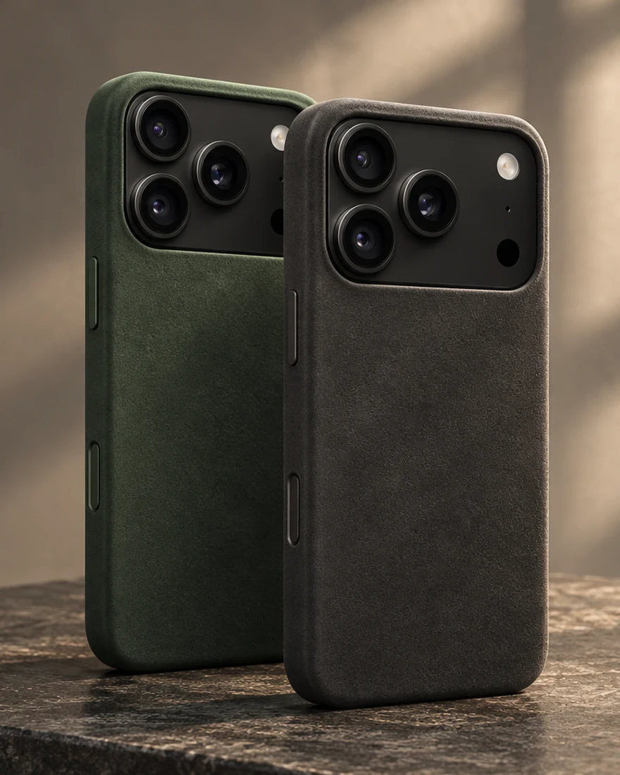 Green and dark grey cases side by side