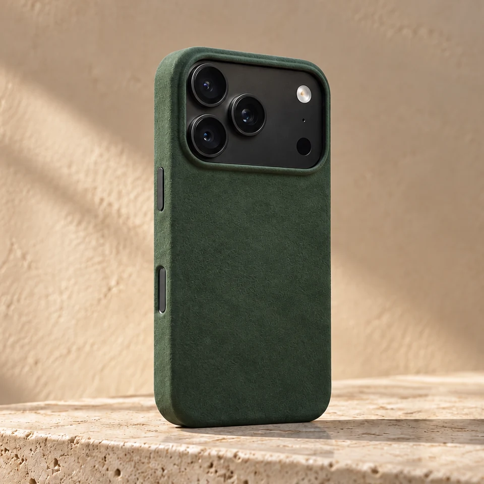 Green case on an iPhone Pro